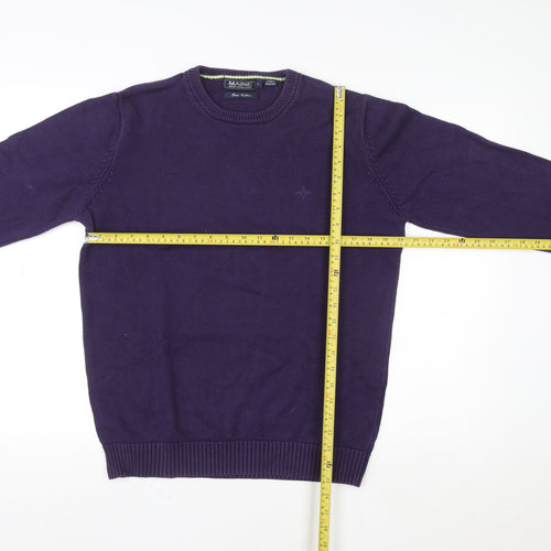 Maine New England Women's Purple Crew Neck Cotton Pullover Sweatshirt S