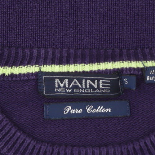 Maine New England Women's Purple Crew Neck Cotton Pullover Sweatshirt S