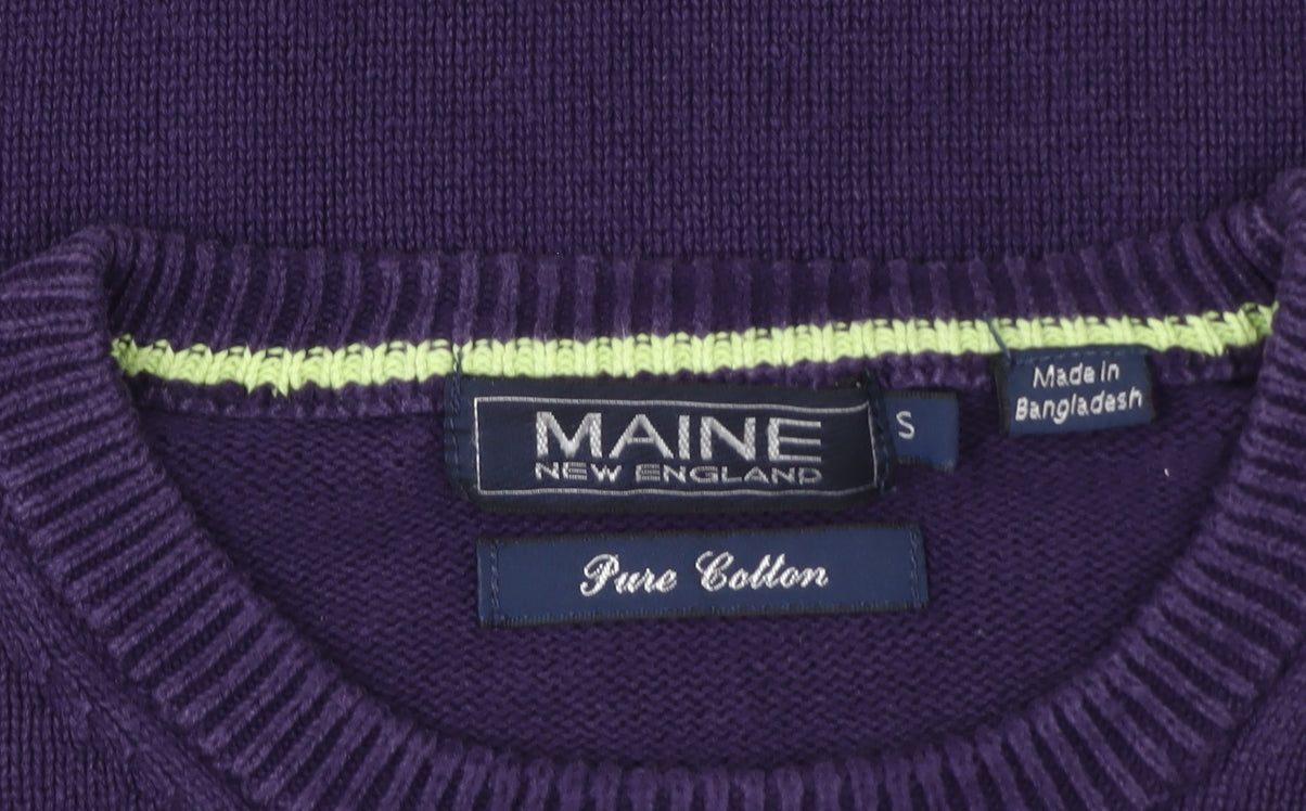 Maine New England Women's Purple Crew Neck Cotton Pullover Sweatshirt S