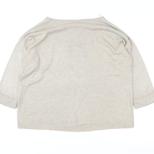 Wallis Womens Beige Owl Pullover Sweater Size S UK 10 Acrylic Wool Blend