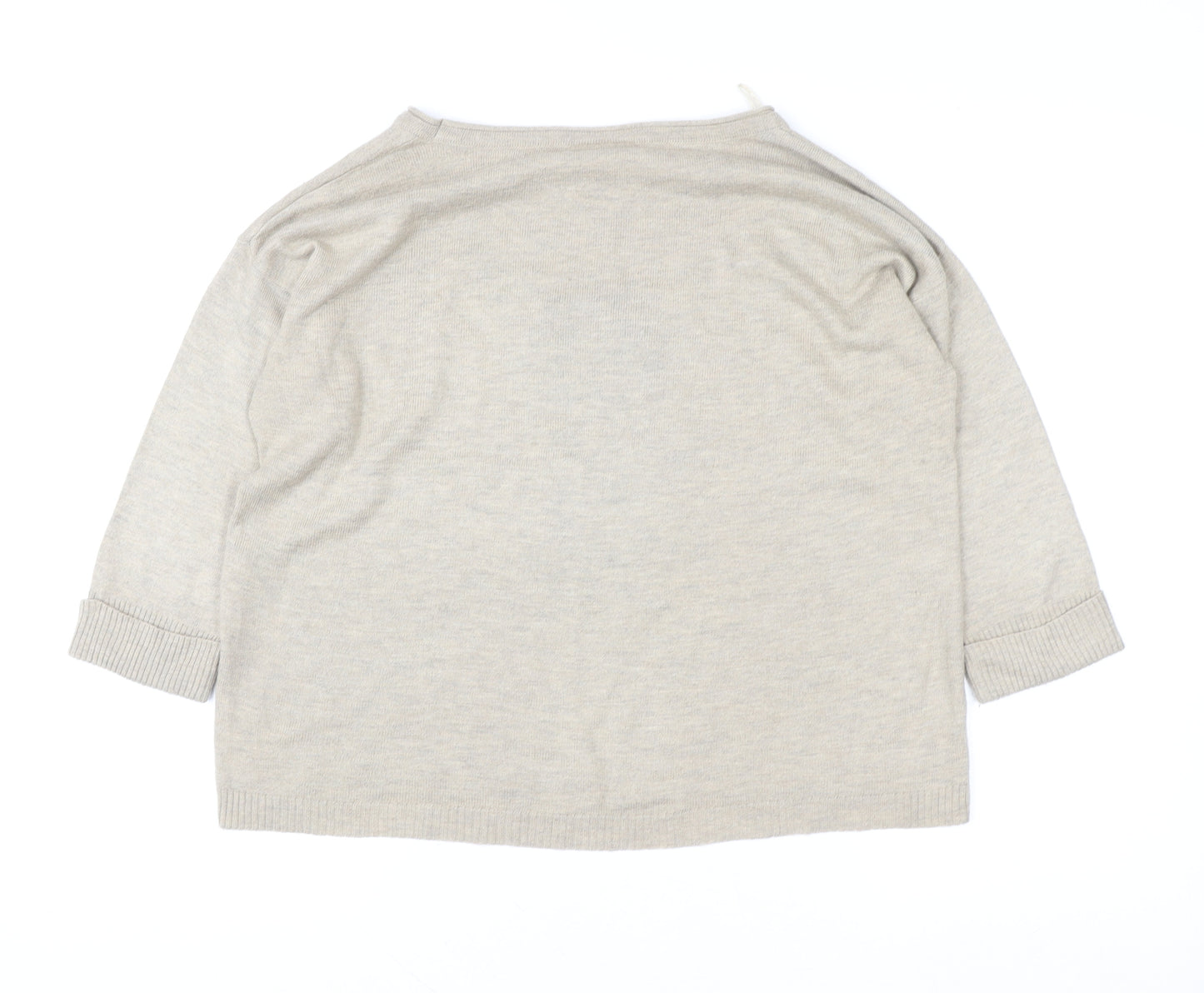 Wallis Womens Beige Owl Pullover Sweater Size S UK 10 Acrylic Wool Blend
