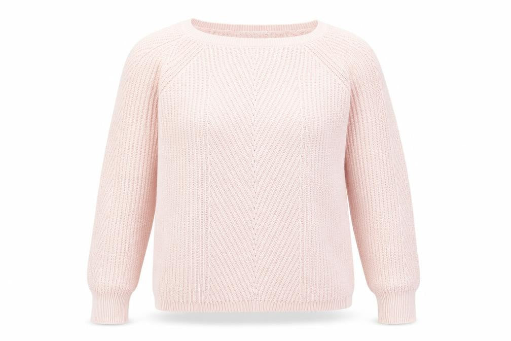 Front view of Gap Women Pink Knitted Pullover Sweater Medium Cotton Blend