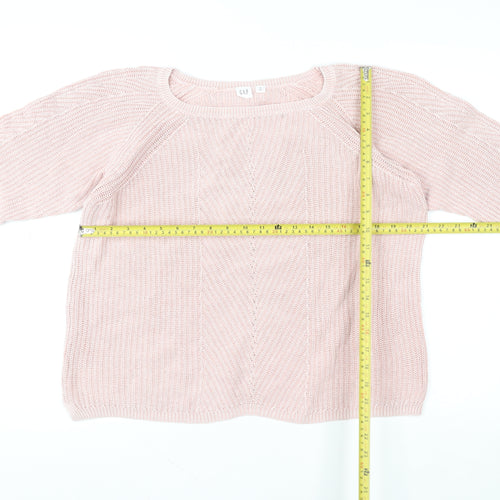 GAP Women Pink Knitted Pullover Sweater Medium Cotton Blend