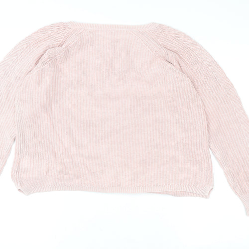 GAP Women Pink Knitted Pullover Sweater Medium Cotton Blend