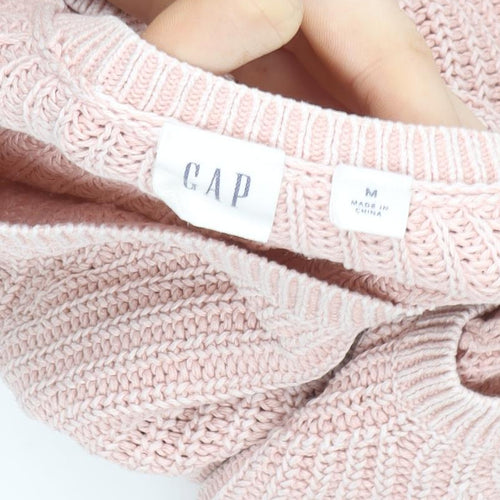 GAP Women Pink Knitted Pullover Sweater Medium Cotton Blend