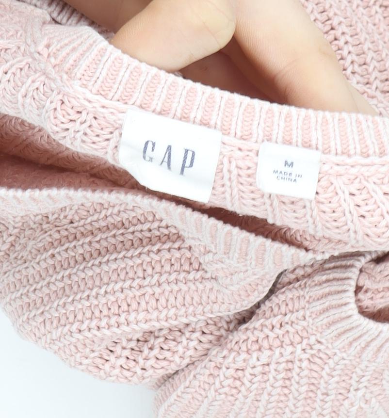 GAP Women Pink Knitted Pullover Sweater Medium Cotton Blend
