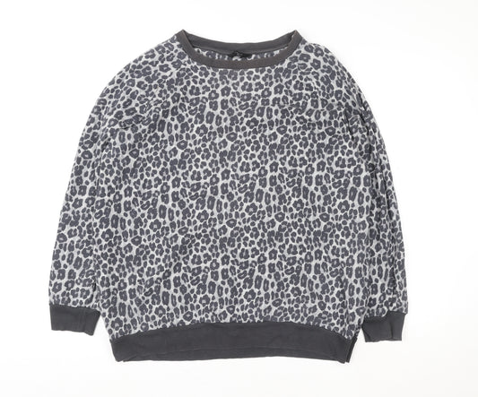 Next Women’s Grey Animal Print Cotton Pullover Sweatshirt XL
