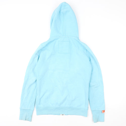 Superdry Women's Blue Full Zip Hoodie Small with Drawstring Hood