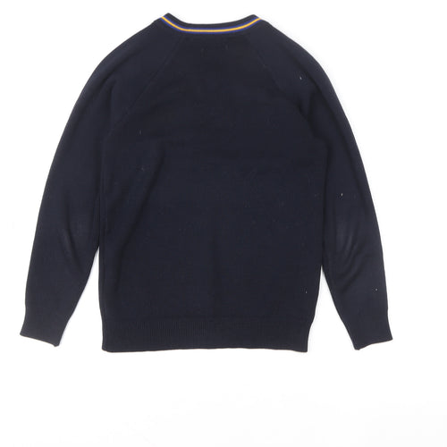 Stevensons Boys Black V-Neck School Knitted Acrylic Pullover 32in