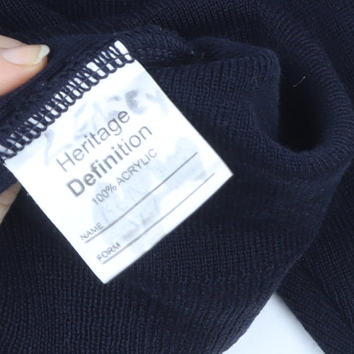 Stevensons Boys Black V-Neck School Knitted Acrylic Pullover 32in