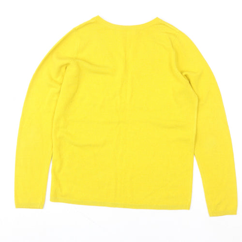 Marks and Spencer Women Yellow V-Neck Pullover Sweater UK 10
