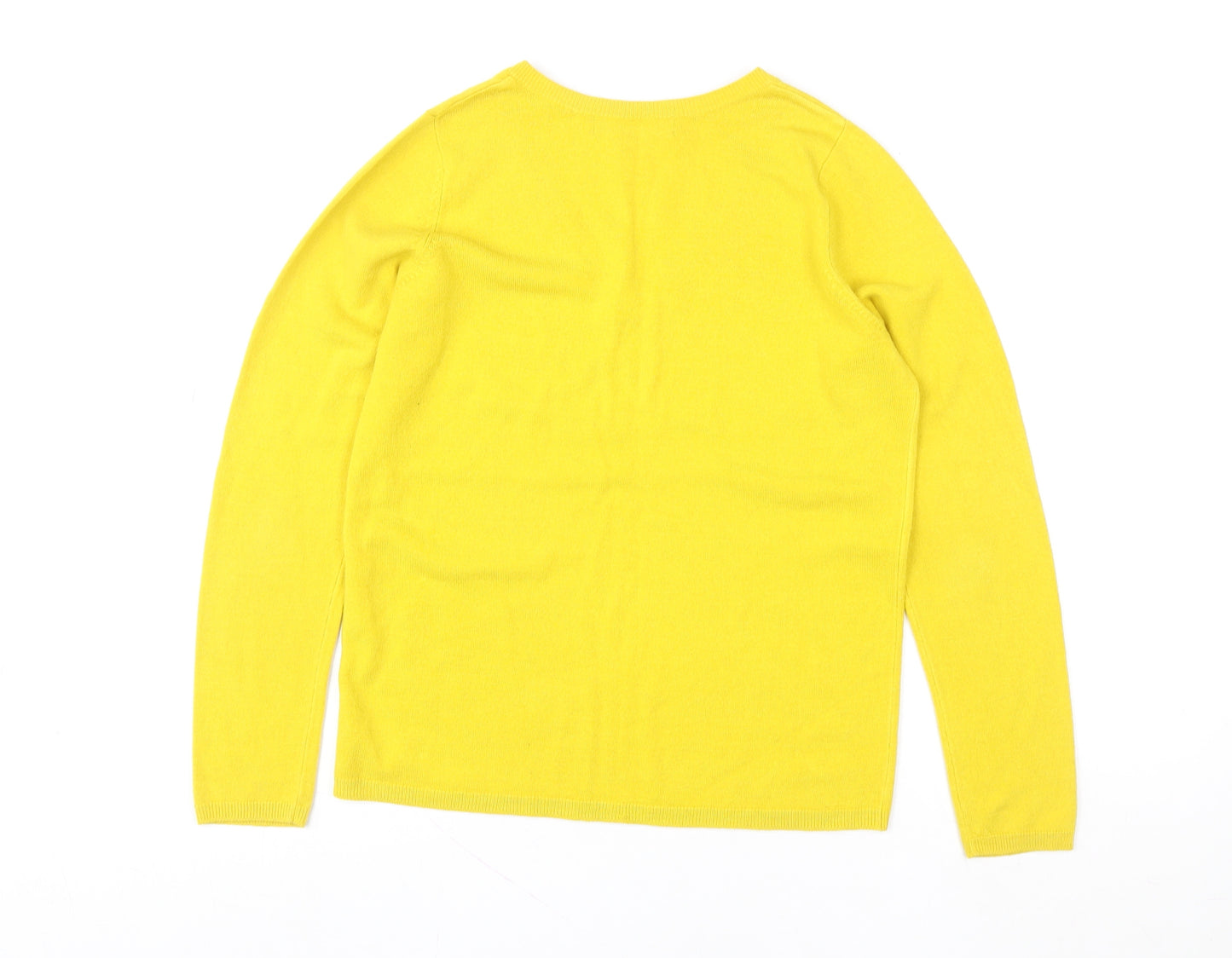 Marks and Spencer Women Yellow V-Neck Pullover Sweater UK 10