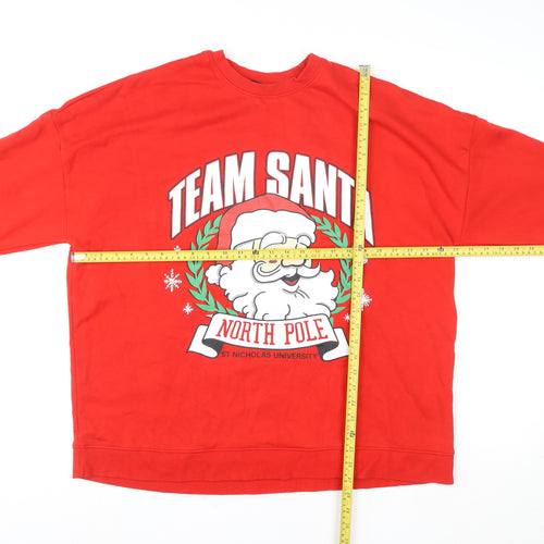 F&F Women’s Red Christmas Santa Graphic Sweatshirt XL