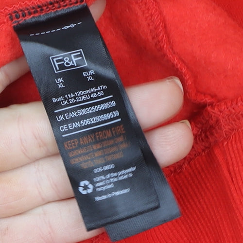 F&F Women’s Red Christmas Santa Graphic Sweatshirt XL