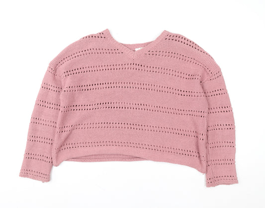 Thought Women Pink Organic Cotton Knitted Pullover Sweater Size 12