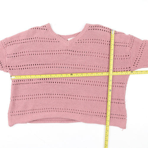 Thought Women Pink Organic Cotton Knitted Pullover Sweater Size 12