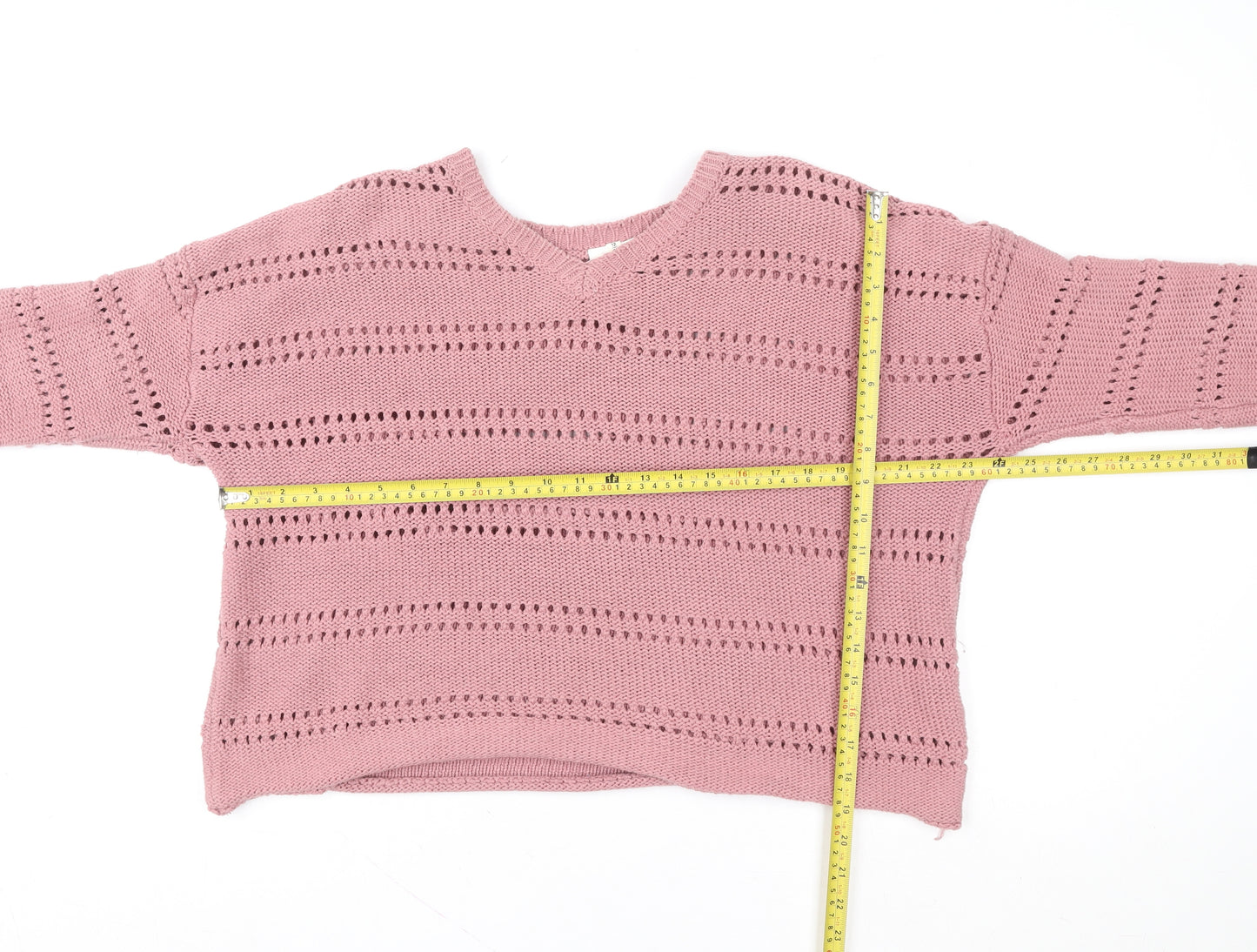 Thought Women Pink Organic Cotton Knitted Pullover Sweater Size 12