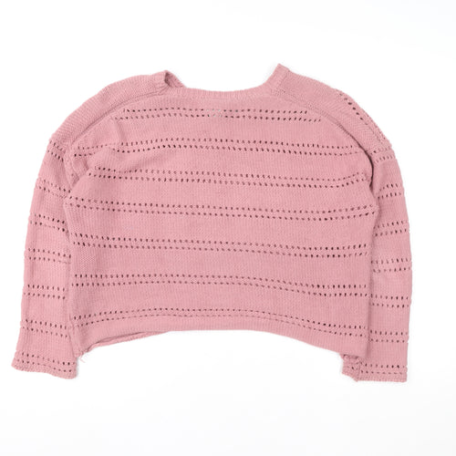 Thought Women Pink Organic Cotton Knitted Pullover Sweater Size 12