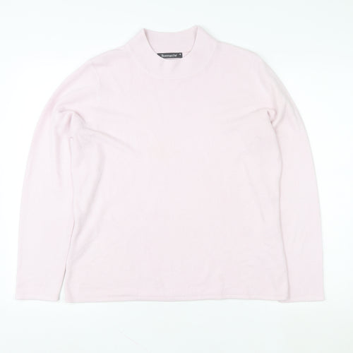 Bonmarché Women Pink Acrylic Pullover Sweatshirt M Roll Neck
