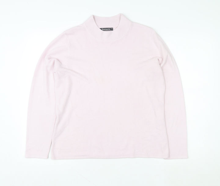 Bonmarché Women Pink Acrylic Pullover Sweatshirt M Roll Neck