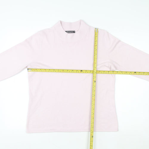 Bonmarché Women Pink Acrylic Pullover Sweatshirt M Roll Neck