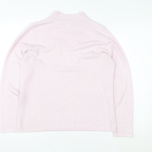 Bonmarché Women Pink Acrylic Pullover Sweatshirt M Roll Neck