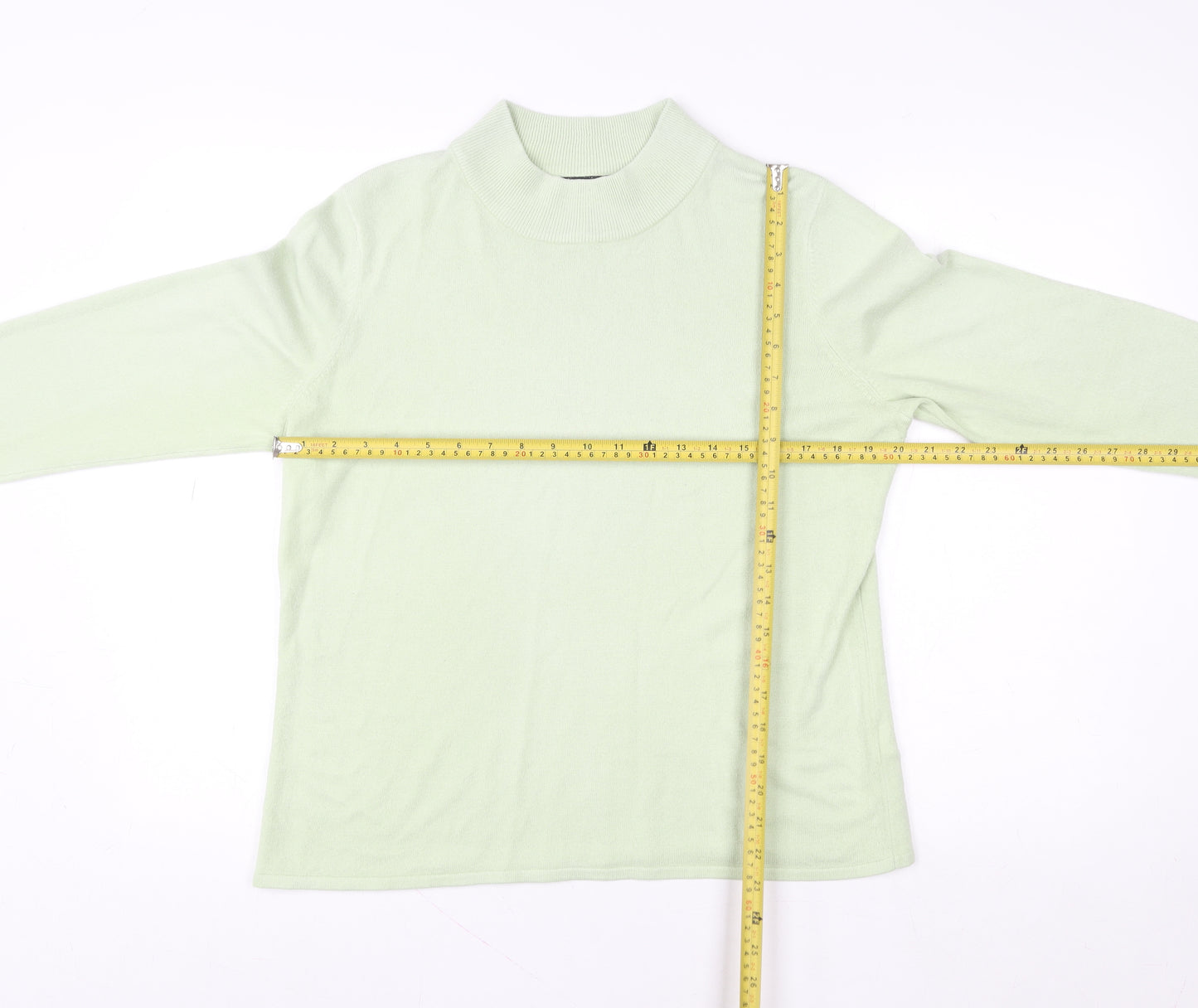 Bonmarché Women's Green Acrylic Long Sleeve Pullover Jumper M