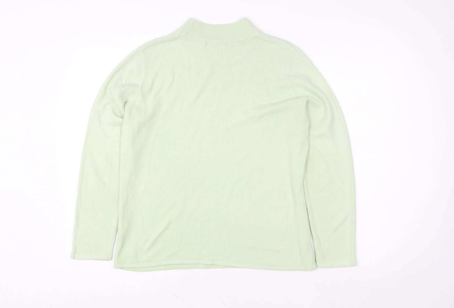 Bonmarché Women's Green Acrylic Long Sleeve Pullover Jumper M