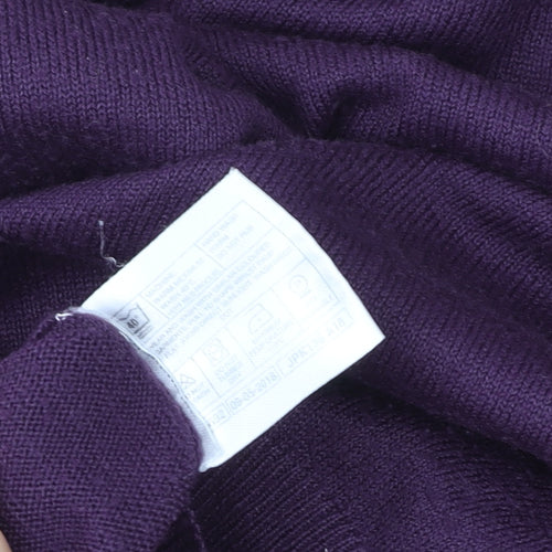 James Pringle Men's Purple V-Neck Acrylic Knit Pullover Jumper Size M