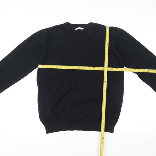 Marks and Spencer Teens Black V-Neck Cotton Pullover Sweatshirt 14 Plus