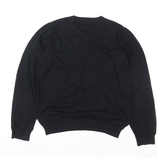 Marks and Spencer Teens Black V-Neck Cotton Pullover Sweatshirt 14 Plus