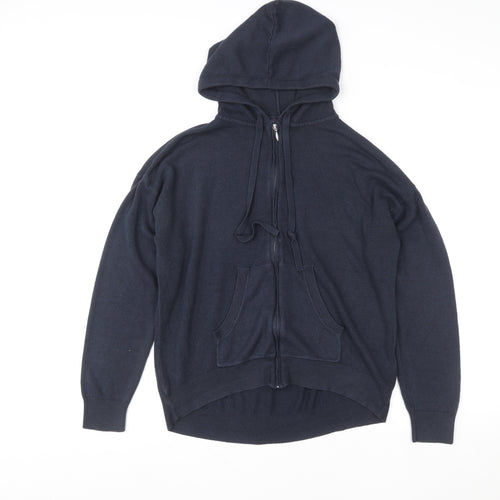Marks and Spencer Men's Blue Full Zip Cotton Hoodie Size M