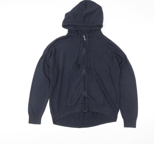 Marks and Spencer Men's Blue Full Zip Cotton Hoodie Size M