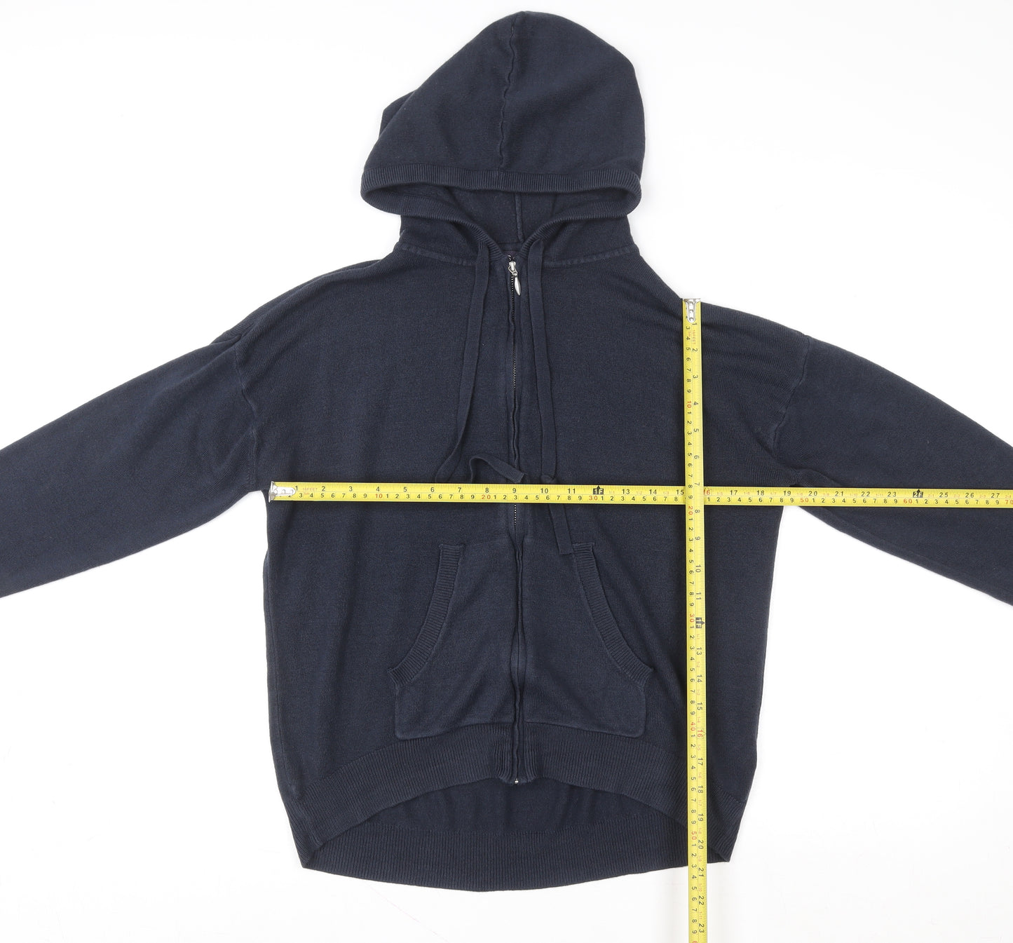 Marks and Spencer Men's Blue Full Zip Cotton Hoodie Size M