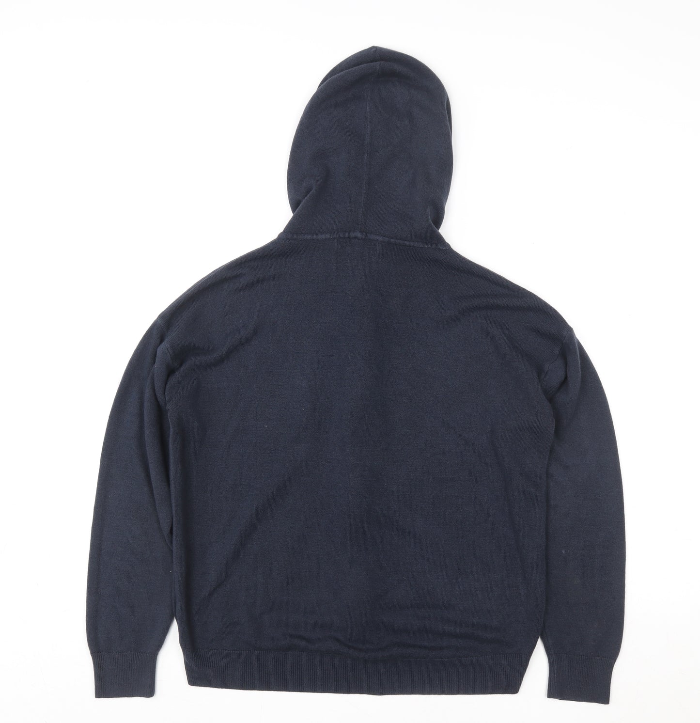 Marks and Spencer Men's Blue Full Zip Cotton Hoodie Size M