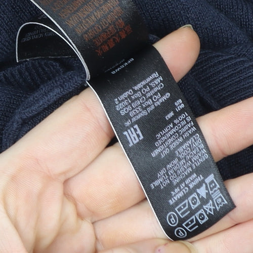 Marks and Spencer Men's Blue Full Zip Cotton Hoodie Size M