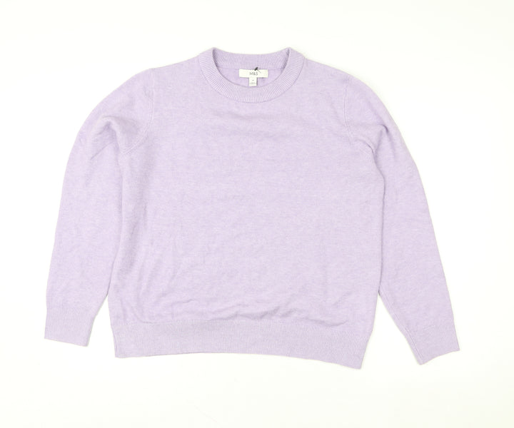 Marks and Spencer Women’s Purple Crew Neck Knit Jumper Size M