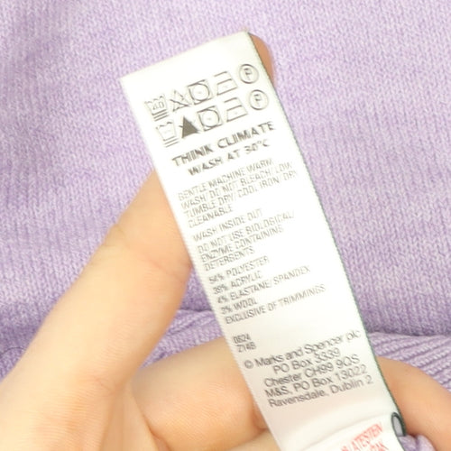 Marks and Spencer Women’s Purple Crew Neck Knit Jumper Size M