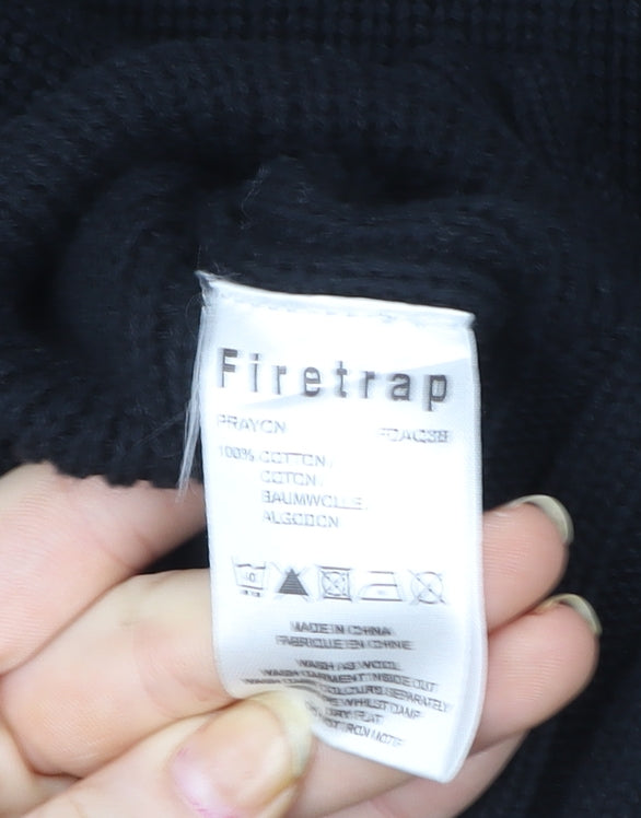 Firetrap Men's Black Full Zip Knit Sweatshirt Jacket Size M