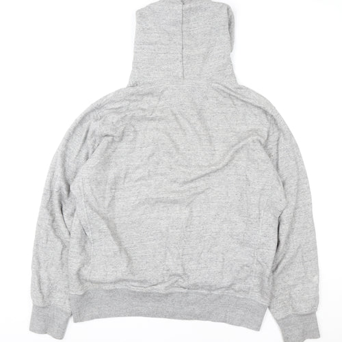 Uniqlo Men's Grey Pullover Hoodie M Soft Cotton Blend