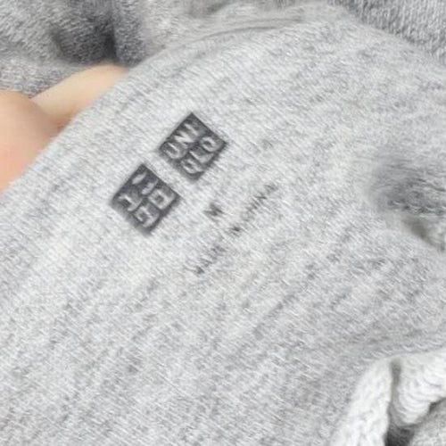 Uniqlo Men's Grey Pullover Hoodie M Soft Cotton Blend