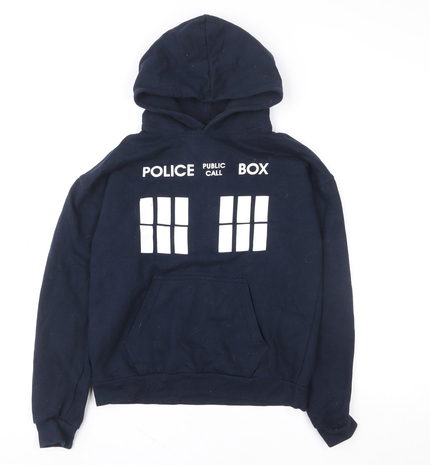 Stars & Stripes Boys Navy Police Box Hoodie 12-13 Years Pullover Cotton Blend