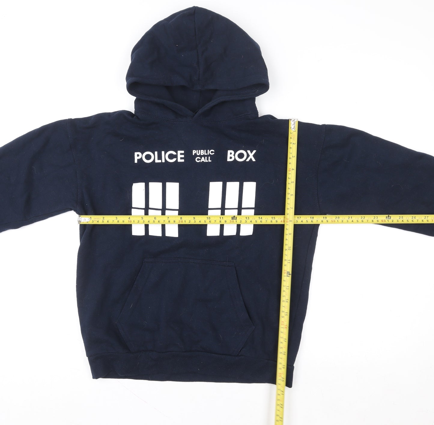 Stars & Stripes Boys Navy Police Box Hoodie 12-13 Years Pullover Cotton Blend