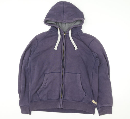 Marks and Spencer Womens Navy Full Zip Hoodie Size L Cotton Blend