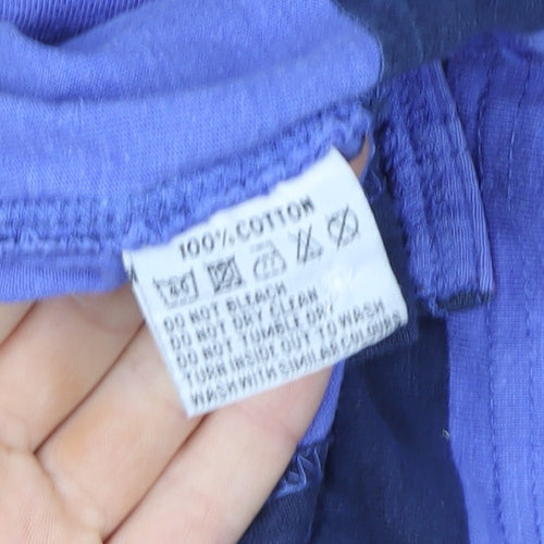 Lazy Jacks Women Blue Striped Cotton Pullover Sweatshirt UK L