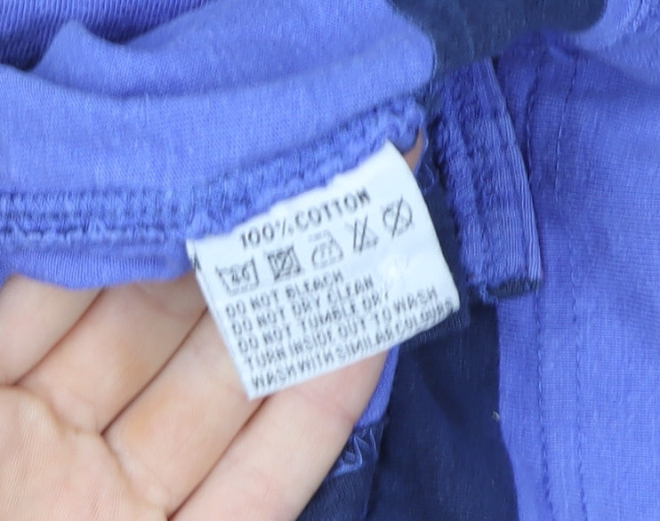 Lazy Jacks Women Blue Striped Cotton Pullover Sweatshirt UK L