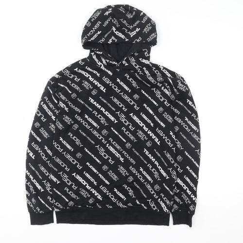 George Boys Black TEAM PUDSEY Pullover Hoodie 11-12 Years Graphic Print