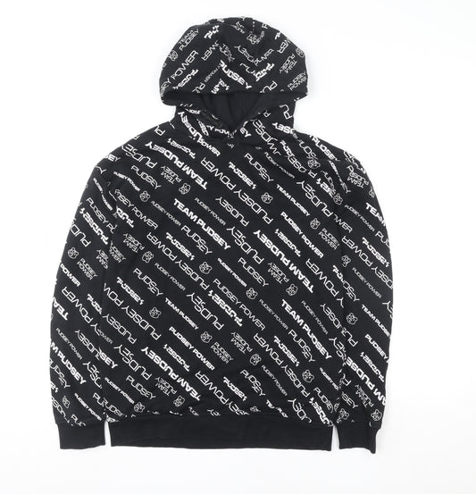 George Boys Black TEAM PUDSEY Pullover Hoodie 11-12 Years Graphic Print