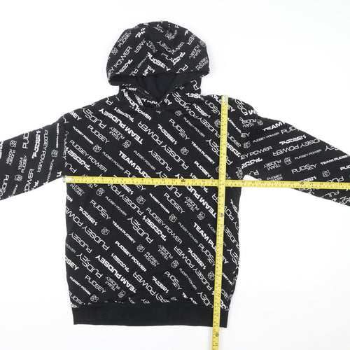 George Boys Black TEAM PUDSEY Pullover Hoodie 11-12 Years Graphic Print