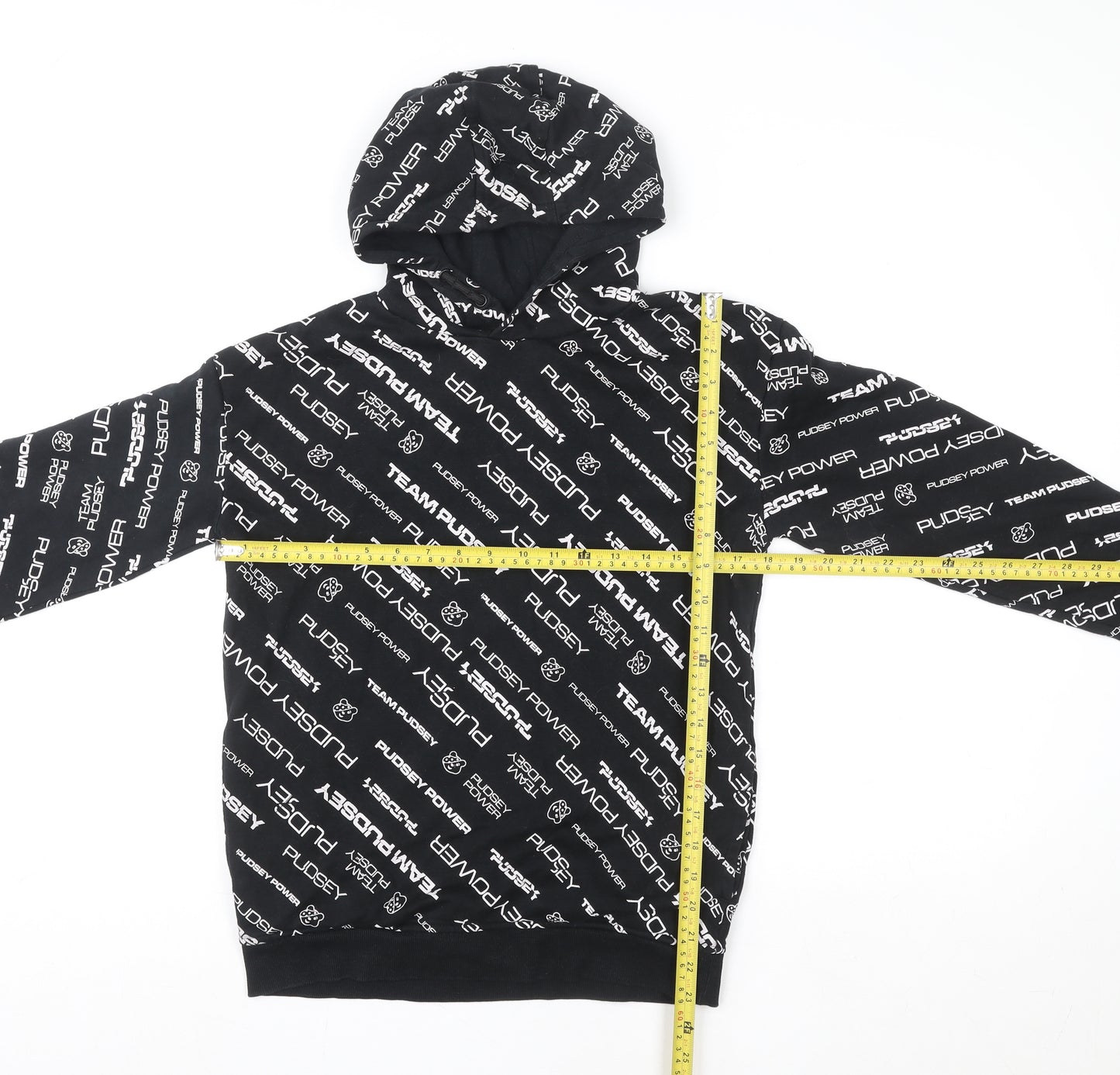 George Boys Black TEAM PUDSEY Pullover Hoodie 11-12 Years Graphic Print